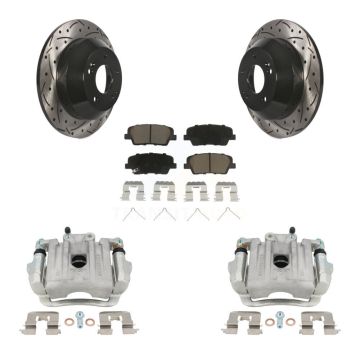 Rear Disc Brake Coated Caliper Drilled Slotted Rotor And Ceramic Pad Kit For Kia Sorento KCD-100519C