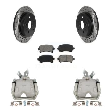 Rear Brake Coat Caliper Drill Slot Rotors Semi-Metallic Pad Kit For Buick Regal LaCrosse KCD-100520S
