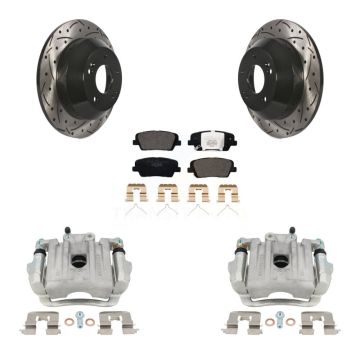 Rear Disc Brake Coated Caliper Drilled Slotted Rotor And Ceramic Pad Kit For Kia Sorento KCD-100530T