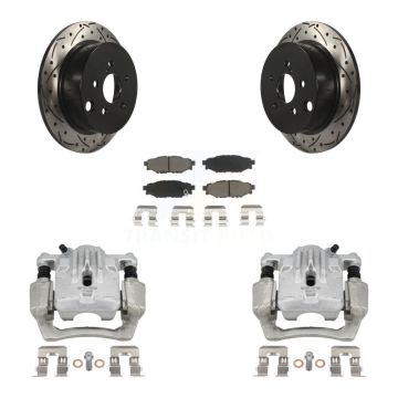 Rear Brake Coat Caliper Drill Slot Rotors Ceramic Pad Kit For Subaru Impreza Forester XV KCD-100567C