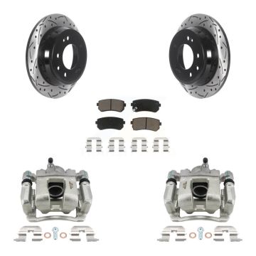 Rear Brake Caliper Drill Slot Rotors Ceramic Pad Kit For 2016 Kia Sportage From 12 10 15 KCD-100593C