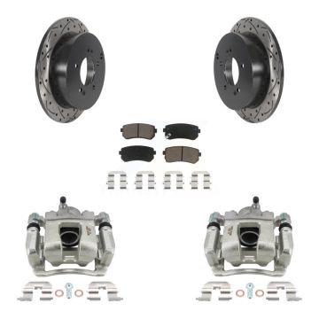 Rear Brake Caliper Drill Slot Rotors Ceramic Pad Kit For 2016 Kia Sportage From 12 10 15 KCD-100594C