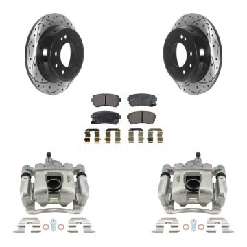 Rear Brake Caliper Drill Slot Rotor Semi-Metallic Pad Kit For Kia Sportage From 12 10 15 KCD-100599P