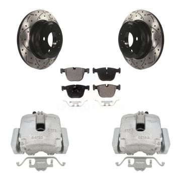 Rear Brake Caliper Drill Slot Rotors Ceramic Pad Kit For 2009 BMW X6 xDrive35i with 3.0L KCD-100601T