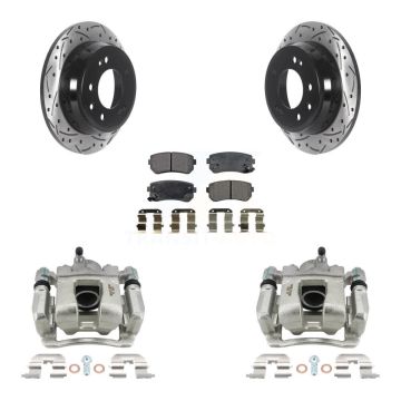 Rear Brake Caliper Drill Slot Rotors Ceramic Pad Kit For 2016 Kia Sportage From 12 10 15 KCD-100604T