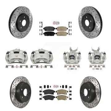 Front Rear Brake Caliper Drill Slot Rotors Ceramic Pad Kit (10Pc) For Chevrolet Sonic RS KCD-100613N