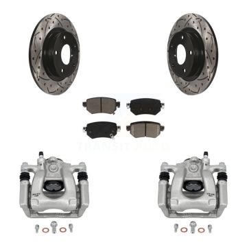 Rear Disc Brake Coated Caliper Drill Slotted Rotor Ceramic Pad Kit For 2016-2021 Mazda 6 KCD-100622C