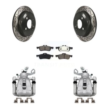 Rear Brake Caliper Drill Slot Rotor Semi-Metallic Pad Kit For 07 Mini Cooper Convertible KCD-100629S