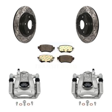 Rear Disc Brake Coated Caliper Drill Slotted Rotor Ceramic Pad Kit For 2016-2021 Mazda 6 KCD-100633T