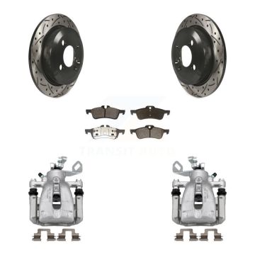 Rear Brake Caliper Drill Slot Rotor Semi-Metallic Pad Kit For 07 Mini Cooper Convertible KCD-100644P