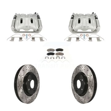 Front Brake Coated Caliper Drill Slot Rotors Ceramic Pad Kit For 2011-2014 Honda Odyssey KCD-100652C