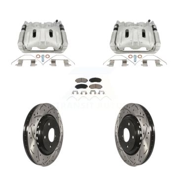 Front Brake Coated Caliper Drill Slot Rotors Ceramic Pad Kit For 2015-2017 Honda Odyssey KCD-100653C