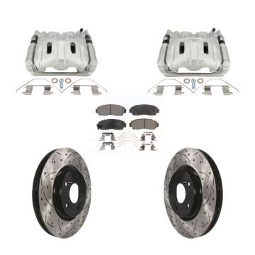 Front Brake Coated Caliper Drill Slot Rotors Ceramic Pad Kit For 2011-2014 Honda Odyssey KCD-100664T