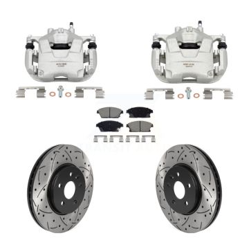 Front Brake Caliper Drill Slotted Rotors Ceramic Pad Kit For Chevrolet Trax Buick Encore KCD-100678C