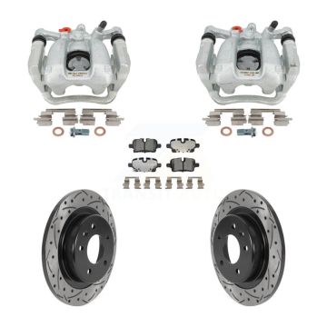 Rear Brake Caliper Drill Slotted Rotor Ceramic Pad Kit For Chevrolet Equinox GMC Terrain KCD-100678T