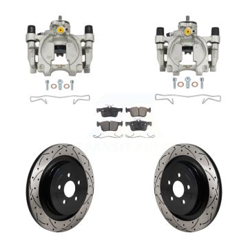 Rear Brake Caliper Drill Slot Rotor Semi-Metallic Pad Kit For 19-22 Lincoln Nautilus FWD KCD-100694P