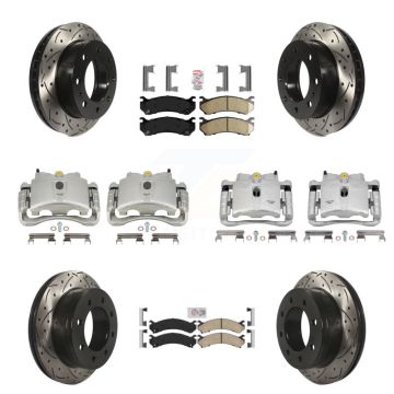 Front Rear Brake Caliper Drill Slot Rotors Ceramic Pad Kit (10Pc) For GMC Chevrolet 2500 KCD-100785N