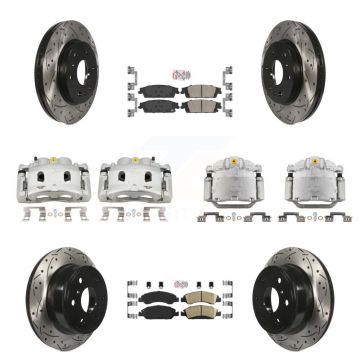 Front Rear Brake Caliper Drill Slot Rotors Ceramic Pad Kit (10Pc) For GMC Sierra 1500 XL KCD-100811N