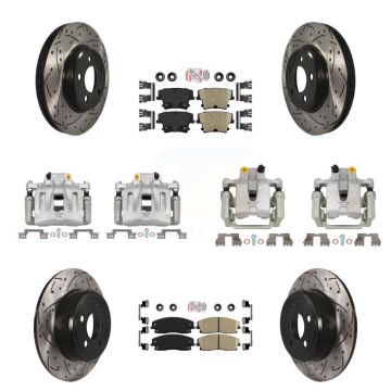 Front Rear Brake Caliper Drill Slot Rotors Ceramic Pad Kit (10Pc) For Dodge Chrysler 300 KCD-100960N