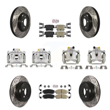 Front Rear Brake Caliper Drill Slot Rotors Ceramic Pad Kit (10Pc) For Dodge Chrysler 300 KCD-100961N