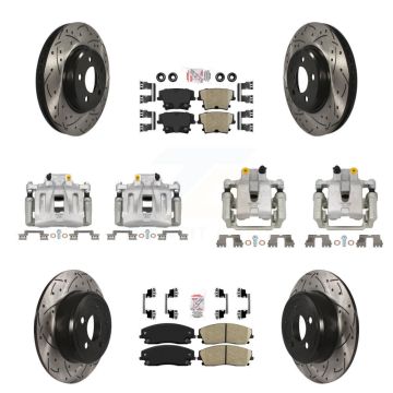 Front Rear Brake Caliper Drill Slot Rotors Ceramic Pad Kit (10Pc) For Dodge Chrysler 300 KCD-100962N