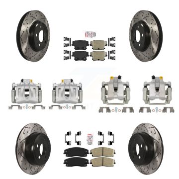 Front Rear Brake Caliper Drill Slot Rotors Ceramic Pad Kit (10Pc) For Dodge Chrysler 300 KCD-100963N
