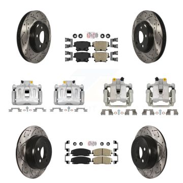 Front Rear Brake Caliper Drill Slot Rotors Ceramic Pad Kit (10Pc) For Chrysler 300 Dodge KCD-100964N