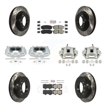 Front Rear Brake Caliper Drill Slot Rotors Ameribrakes Pad Kit (10Pc) For Toyota 4Runner KCD-101119N