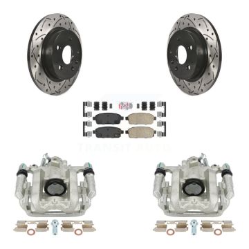 Rear Brake Coated Caliper Drilled Slot Rotor Ceramic Pad Kit For Chevrolet Cruze Limited KCD-101281N
