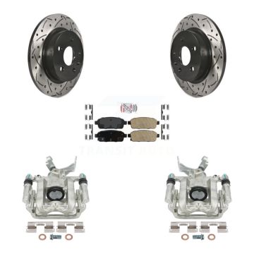 Rear Brake Coat Caliper Drill Slot Rotor Ceramic Pad Kit For Chevrolet Trax Buick Encore KCD-101286N