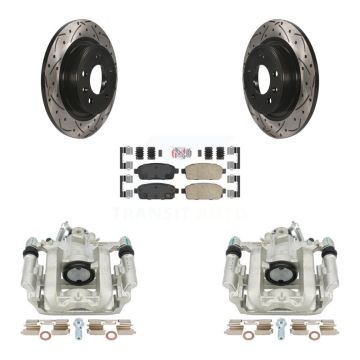 Rear Brake Caliper Drill Slot Rotor Ceramic Pad Kit For Chevrolet Cruze Orlando Volt ELR KCD-101287N