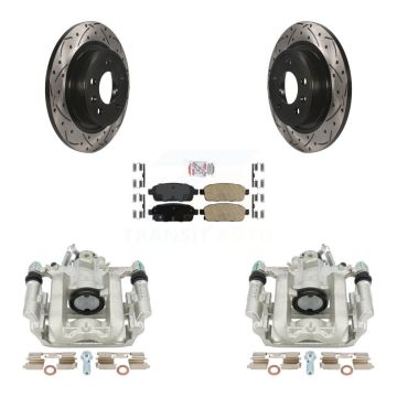 Rear Brake Caliper Drill Slot Rotor Ceramic Pad Kit For Chevrolet Cruze Orlando Volt ELR KCD-101288N
