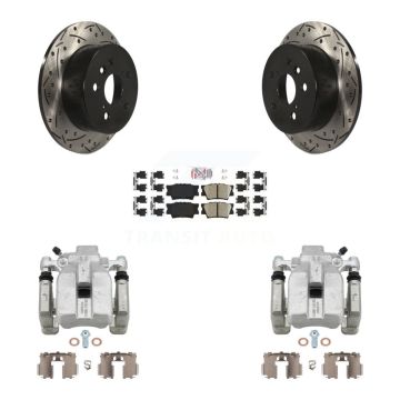 Rear Brake Caliper Drill Slot Rotors Ceramic Pad Kit For Toyota Camry Lexus ES350 Avalon KCD-101300N
