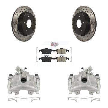 Rear Disc Brake Coated Caliper Drilled Slotted Rotors And Ceramic Pad Kit For Ford Focus KCD-101331N