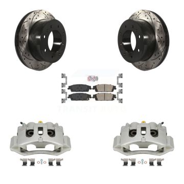 Rear Brake Caliper Drill Slot Rotors Ceramic Pad Kit For 2018-2019 Chevrolet Suburban HD KCD-101357N