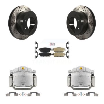 Rear Brake Caliper Drill Slot Rotors Ceramic Pad Kit For Chevrolet Silverado 1500 Hybrid KCD-101362N