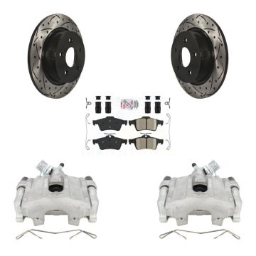 Rear Disc Brake Coated Caliper Drill Slotted Rotor Ceramic Pad Kit For Ford Escape C-Max KCD-101369N