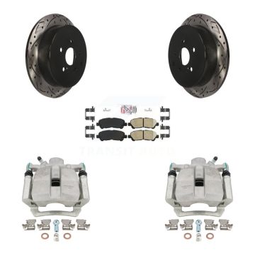 Rear Disc Brake Coated Caliper Drill Slotted Rotor Ceramic Pad Kit For Toyota Highlander KCD-101376N