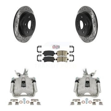 Rear Brake Coated Caliper Drill Slot Rotors Ceramic Pad Kit For Chevrolet Malibu Limited KCD-101454N