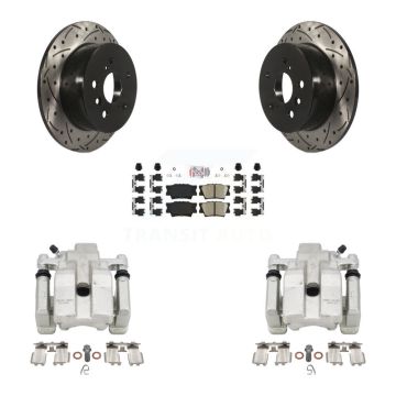 Rear Brake Caliper Drill Slot Rotors Ceramic Pad Kit For Toyota Camry Lexus ES350 Avalon KCD-101471N
