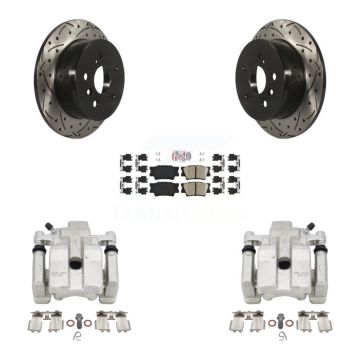 Rear Brake Caliper Drill Slot Rotors Ceramic Pad Kit For Toyota Camry Lexus ES350 Avalon KCD-101472N