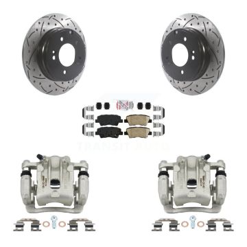 Rear Disc Brake Coated Caliper Drilled Slotted Rotors And Ceramic Pad Kit For Kia Optima KCD-101500N