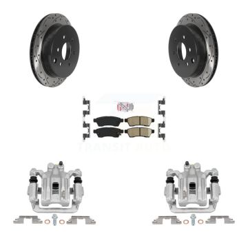 Rear Brake Caliper Drill Slotted Rotor Ceramic Pad Kit For Nissan Frontier Xterra Suzuki KCD-101552N