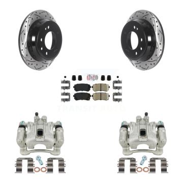 Rear Brake Caliper Drill Slot Rotors Ceramic Pad Kit For Hyundai Tucson Kia Sportage FWD KCD-101569N