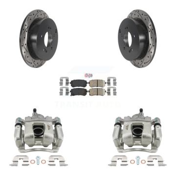 Rear Brake Caliper Drill Slot Rotors Ceramic Pad Kit For 2016 Kia Sportage From 12 10 15 KCD-101576N