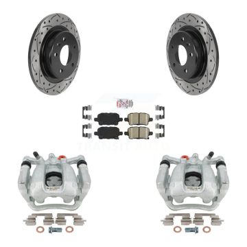 Rear Brake Coated Caliper Drill Slot Rotors Ceramic Pad Kit For 2017-2019 Buick LaCrosse KCD-101592N