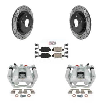Rear Brake Coat Caliper Drill Slot Rotor Ceramic Pad Kit For Buick Regal Sportback TourX KCD-101594N