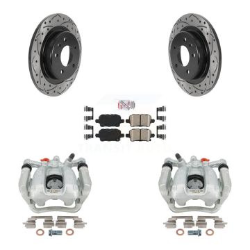 Rear Brake Caliper Drill Slotted Rotor Ceramic Pad Kit For Chevrolet Equinox GMC Terrain KCD-101595N
