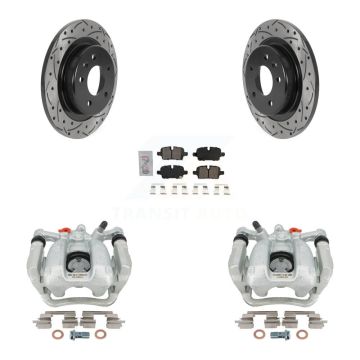 Rear Brake Caliper Drill Slotted Rotor Ceramic Pad Kit For Chevrolet Equinox GMC Terrain KCD-101596N