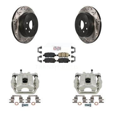 Rear Brake Caliper Drill Slot Rotors Ceramic Pad Kit For Nissan Rogue Sport Qashqai LEAF KCD-101616N